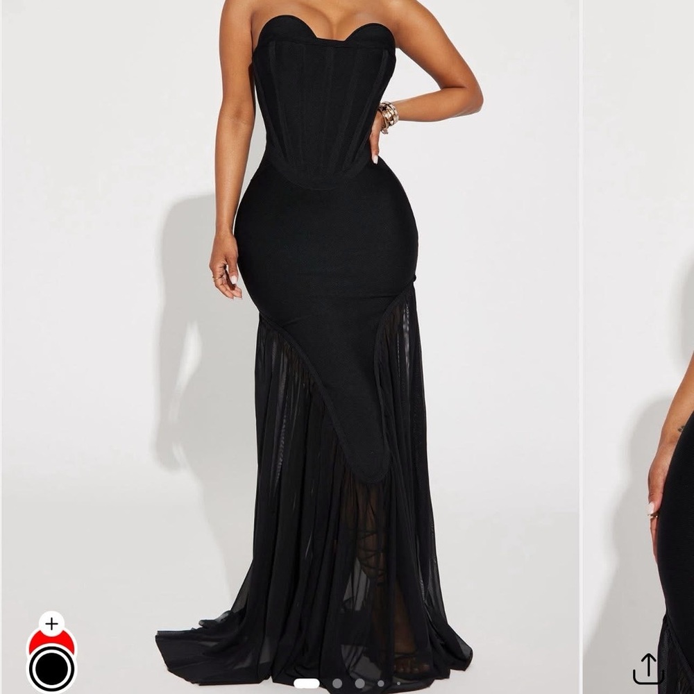Fashion Nova Black Strapless Maxi Dress